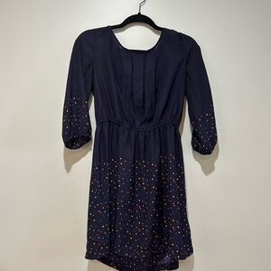 Chic Navy Dress with Polka Dots